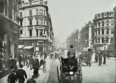 Queen Victoria Street, mirando al este desde Queen Street, Ciudad de Londres, 1890 de English Photographer