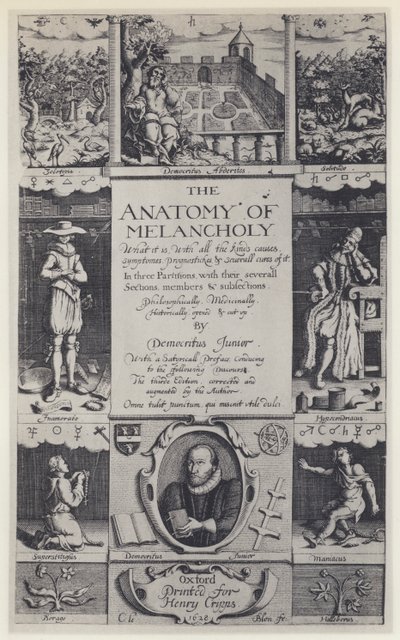 R Burton, La Anatomía de la Melancolía, Tercera edición, J Lichfield para H Cripps, Oxford 1628 de English Photographer