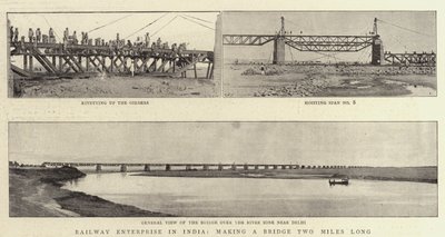 Empresa ferroviaria en India, construyendo un puente de dos millas de largo de English Photographer