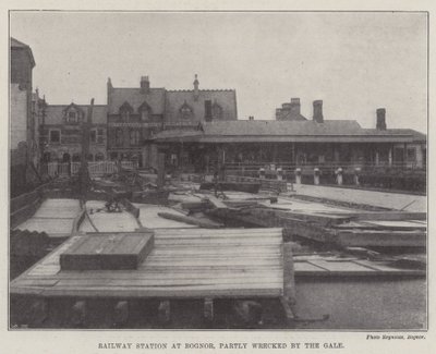 Estación de tren en Bognor, parcialmente destruida por el vendaval de English Photographer