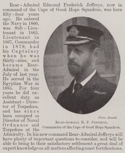 Contraalmirante E F Jeffreys, Comandante del Escuadrón del Cabo de Buena Esperanza de English Photographer