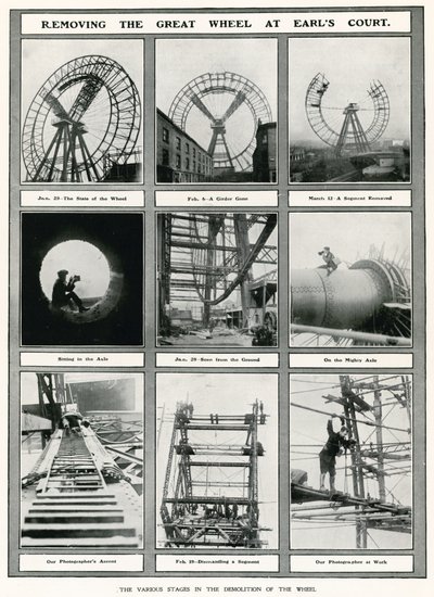 Removiendo la Gran Rueda en Earls Court, Londres de English Photographer