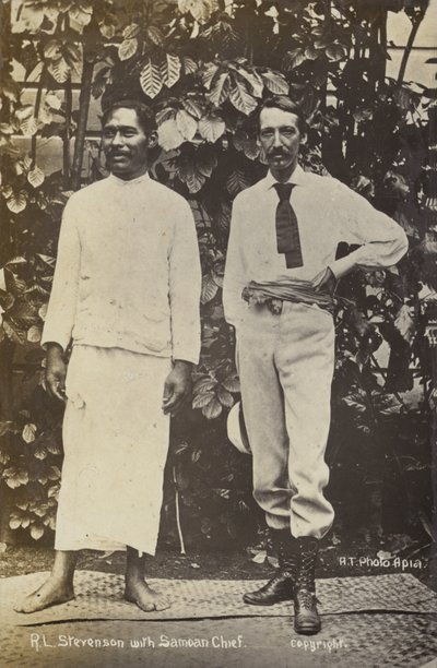 Robert Louis Stevenson con un jefe samoano de English Photographer