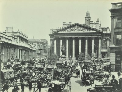 Bolsa Real, Threadneedle Street, Ciudad de Londres, 1890 de English Photographer