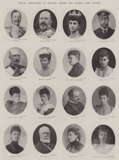 Personajes reales en Osborne durante la última enfermedad de la reina de English Photographer