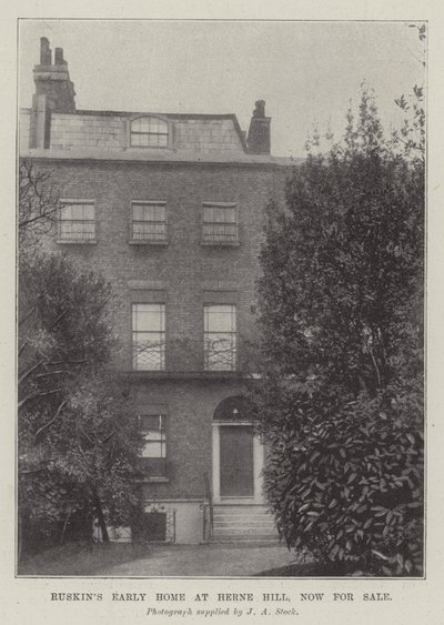 Primer hogar de Ruskin en Herne Hill, ahora en venta de English Photographer
