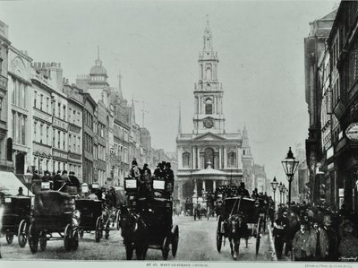 Saint Mary-le-Strand, Strand, Westminster LB: mirando al este hacia Saint Mary-le-Strand, 1895 de English Photographer