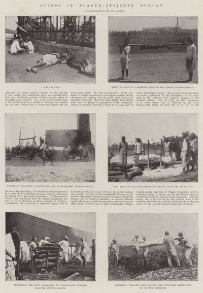 Escenas en Bombay afectada por la peste de English Photographer