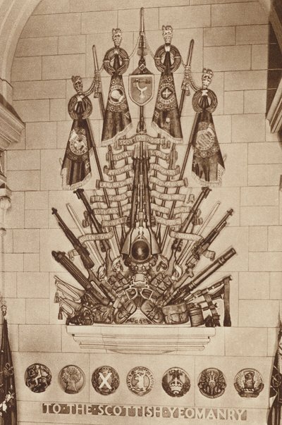 Monumento Nacional a la Guerra de Escocia: The Scottish Yeomanry (foto en blanco y negro) de English Photographer