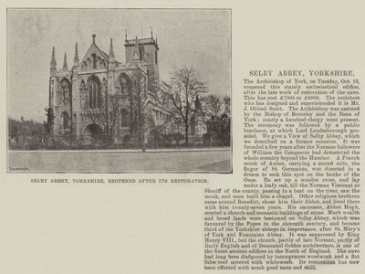 Abadía de Selby, Yorkshire, reabierta después de su Restauración de English Photographer