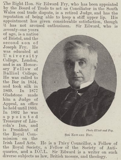 Sir Edward Fry de English Photographer