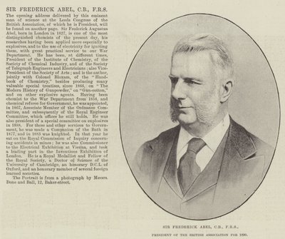 Sir Frederick Abel, CB, FRS, Presidente de la Asociación Británica para 1890 de English Photographer
