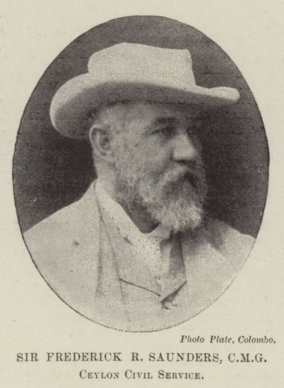 Sir Frederick R Saunders, CMG, Servicio Civil de Ceilán de English Photographer