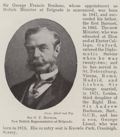 Sir G F Bonham, Nuevo Representante Británico en Belgrado de English Photographer