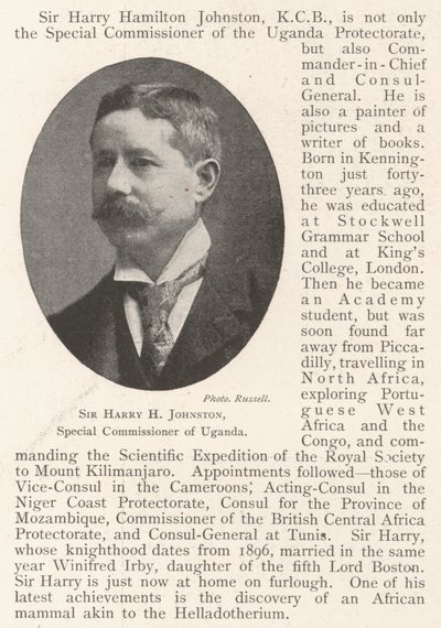 Sir Harry H Johnston, comisionado especial de Uganda de English Photographer