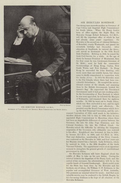 Sir Hercules Robinson, GCMG, Gobernador de la Colonia del Cabo y Alto Comisionado Imperial para Sudáfrica de English Photographer