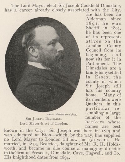 Sir Joseph Dimsdale, alcalde electo de Londres de English Photographer