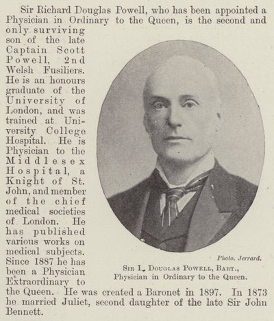 Sir R Douglas Powell, Baronet, médico ordinario de la Reina de English Photographer