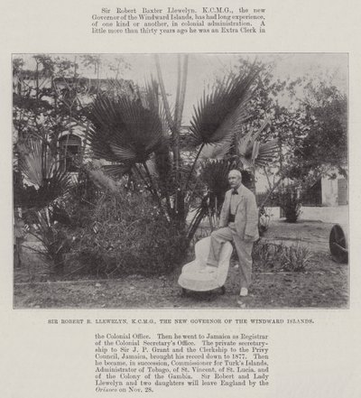 Sir Robert B Llewelyn, KCMG, el Nuevo Gobernador de las Islas de Barlovento de English Photographer