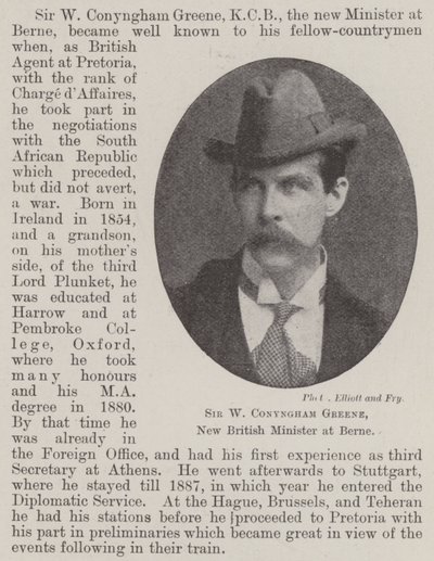 Sir W Conyngham Greene, nuevo ministro británico en Berna de English Photographer