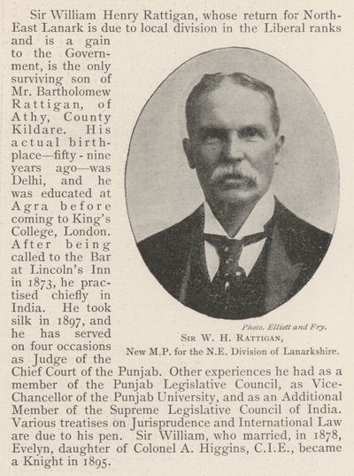 Sir W H Rattigan, nuevo MP para la División NE de Lanarkshire de English Photographer