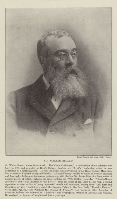 Sir Walter Besant de English Photographer