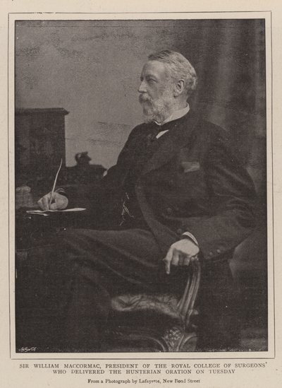 Sir William MacCormac, Presidente del Real Colegio de Cirujanos que pronunció la Oración Hunteriana el martes de English Photographer
