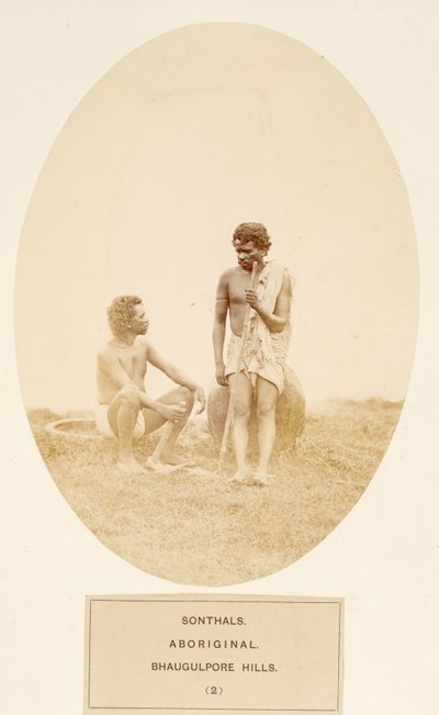 Sonthals, Aborígenes, Colinas Bhaugulpore, de The People of India, por J. Forbes Watson, publicado en 1868 de English Photographer