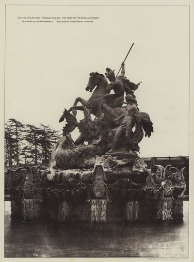 Fuente Sur, Witley Court, La Sede del Conde de Dudley (foto en b/n) de English Photographer
