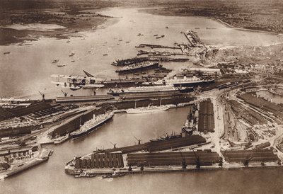 Southampton Docks desde el aire (foto b/n) de English Photographer