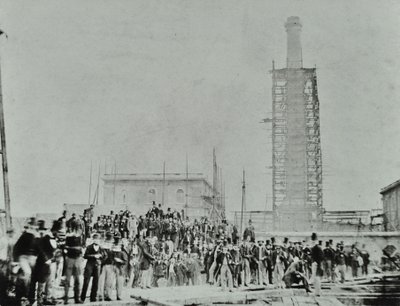 Southern Outfall Sewer, Crossness: dignatarios en el sitio, 1865 de English Photographer