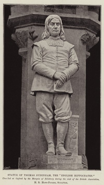 Estatua de Thomas Sydenham, el Hipócrates inglés de English Photographer