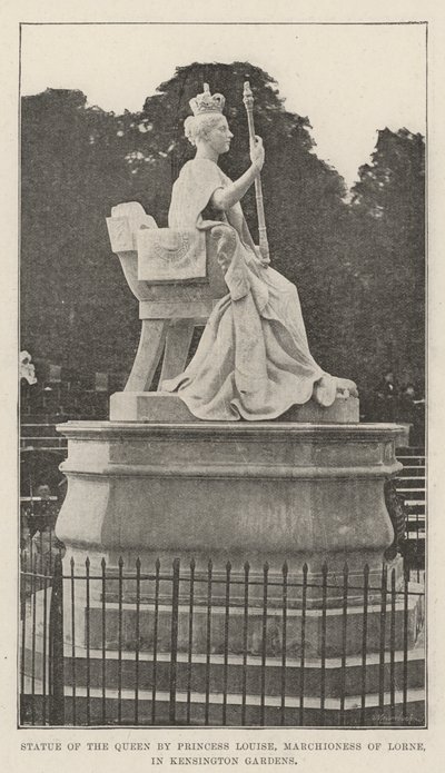 Estatua de la Reina por la Princesa Louise, Marquesa de Lorne, en Kensington Gardens de English Photographer