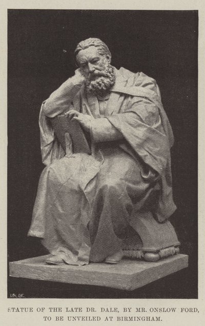 Estatua del difunto Dr. Dale, por el Sr. Onslow Ford, a ser develada en Birmingham de English Photographer