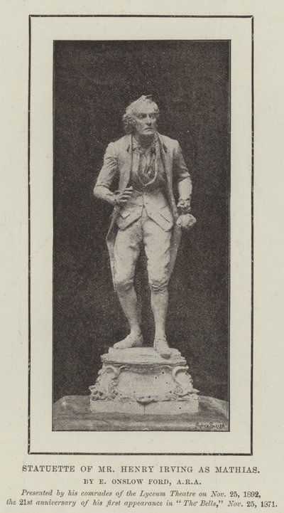 Estatuilla del Sr. Henry Irving como Mathias de English Photographer