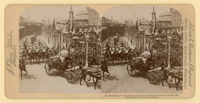 Impresión estereográfica del Jubileo de Diamante de la Reina Victoria de English Photographer