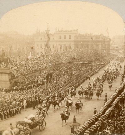Impresión estereográfica del Jubileo de Diamante de la Reina Victoria de English Photographer