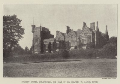 Castillo de Stradey, Carmarthen, la Residencia del Sr. Charles W Mansel Lewis de English Photographer