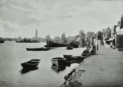 Strand-on-the-Green, Hounslow: vista general, 1895 de English Photographer