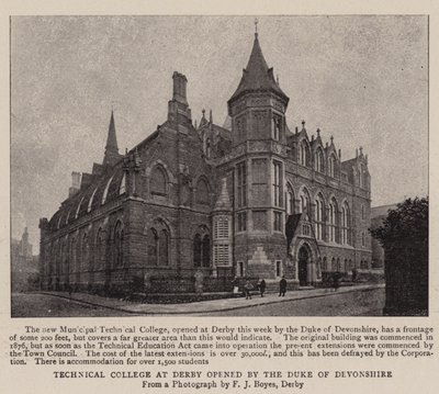 Colegio Técnico en Derby inaugurado por el Duque de Devonshire de English Photographer