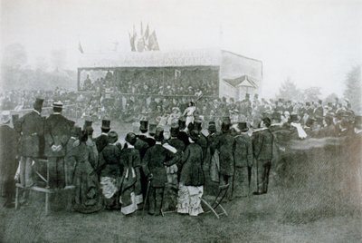 Ronda de desafío de individuales de tenis: J T Hartley contra H F Lawford de English Photographer