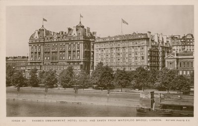 Hotel Cecil y Malecón del Támesis desde el Puente de Waterloo, Londres de English Photographer
