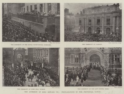 La ascensión del rey Eduardo VII, proclamaciones en las ciudades provinciales de English Photographer