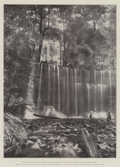 El avance de Tasmania, las cataratas de Russell, mostrando el flujo promedio de agua durante la temporada de verano de English Photographer
