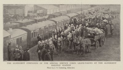 Las Compañías de Aldershot del Cuerpo de Servicio Especial Despedida en la Estación de Ferrocarril de Aldershot de English Photographer