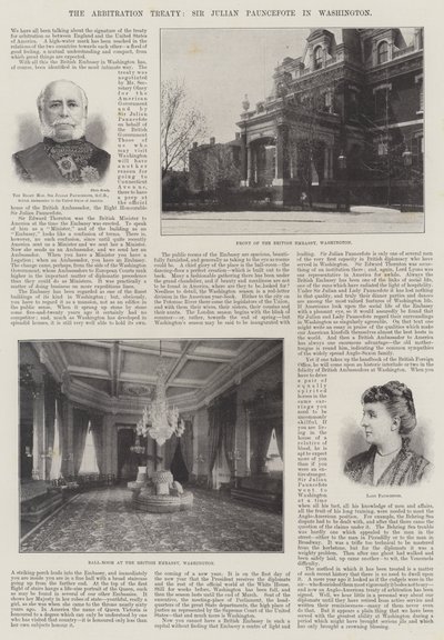 El tratado de arbitraje, Sir Julian Pauncefote en Washington de English Photographer