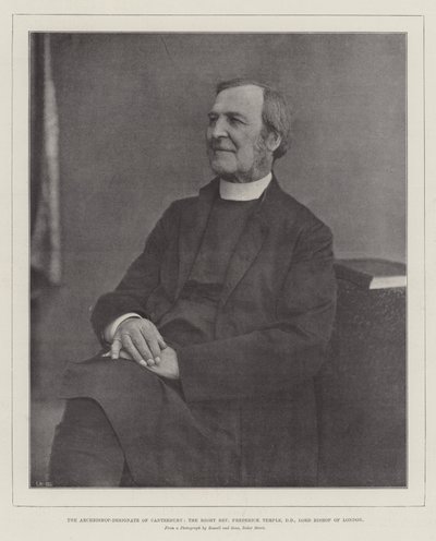 El arzobispo designado de Canterbury, el reverendo Frederick Temple, DD, obispo de Londres de English Photographer