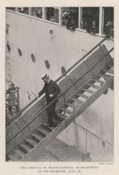 La Llegada del Mayor General Baden-Powell a Southampton, 26 de Julio de English Photographer