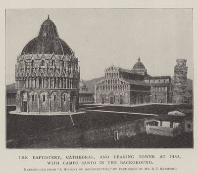 El Baptisterio, la Catedral y la Torre Inclinada de Pisa, con el Campo Santo al Fondo de English Photographer