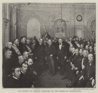 El Obispo de Lincoln admitido en la Orden de Oddfellows de English Photographer